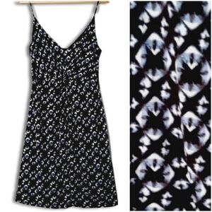 H&M \ New Tie-Dye Floral Print Summer Dress Blue & White Tank Top Straps Sz L